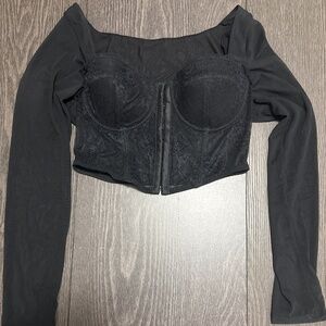 Black Corset with Mesh back